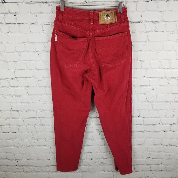 IKEDA | vintage 90s y2k tapered high waist coloured denim jeans - Picture 3 of 8